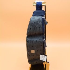 MCM LARGE VISETOS PHANTOM GREY TRIPLE POCKET SLING BELT BAG